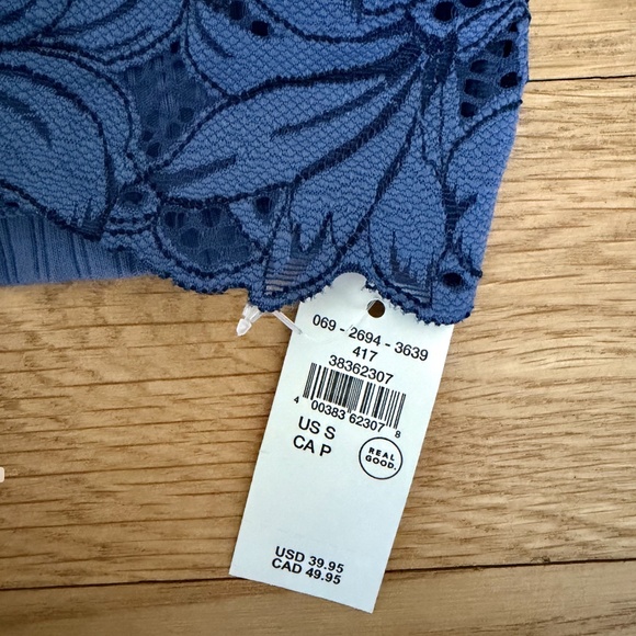 Aerie Real Good Lace Back Ribbed Bralette/Crop Top size S - Picture 4 of 4